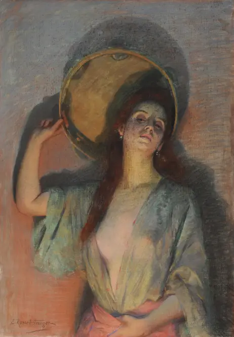 La femme au tambour de basque (1892) by Edouard Rosset-Granger